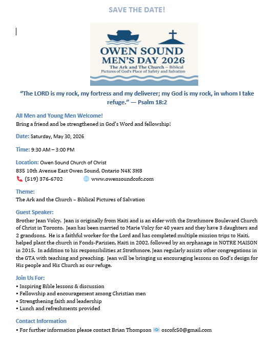 Owen Sound Mens Day 2026